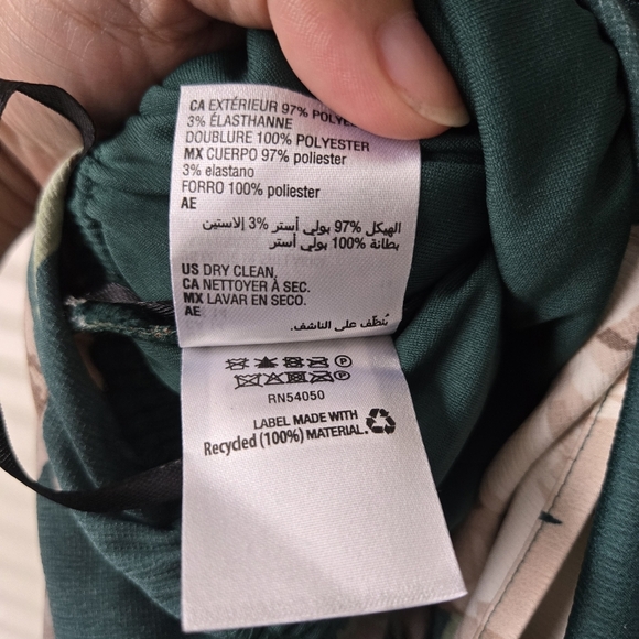 INC International Concept Dress Floral Green Size 14 #093 - Picture 7 of 8